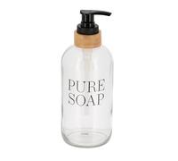 Tendance - Distributeur savon verre bambou pure soap 500 ml - transparent