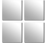 Tendance Ensemble de miroirs carrés 4 pcs verre 20x20x0,2 cm Décoration salle de bain