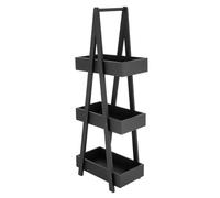 TENDANCE - Etagere 3 Niveaux Bambou/MDF - Noir