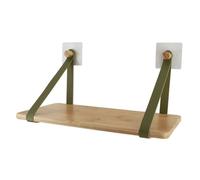 TENDANCE Étagère en Bambou avec lanières Vert Kaki en Simili Cuir sur Sticker