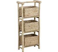 TENDANCE Etagère Canne de Bambou 3 paniers Jacinthe