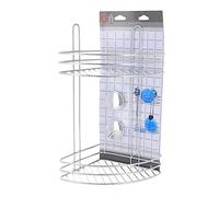 Tendance - Etagere d Angle Metal 2 Niveaux sur ventouses - Chrome