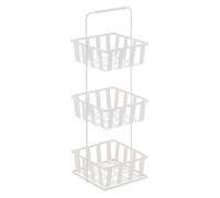 Tendance - Etagere metal carree 3 niveaux - ivoire