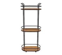 Tendance - Etagere ovale fil metal a poser/3 niveaux bambou - noir/bambou