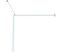 EVIDECO 2106100 Tringle à Rideau de Bain d'angle réglable en Forme de L 80 x 94 à 180 cm Finition Blanche 71 x 1 x 1 cm