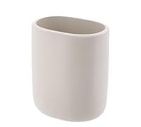 TENDANCE - Gobelet en Polyrésine Ovale - Beige - Salle de Bain - Accessoire Salle de Bain à Poser