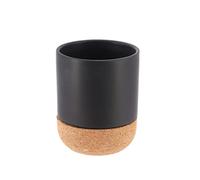 TENDANCE Gobelet et Porte Brosse à Dents en céramique Noire et liège