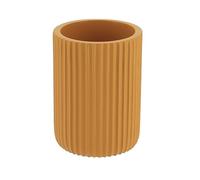 TENDANCE Gobelet et Porte Brosse à Dents en résine striée Jaune Moutarde