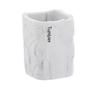 Tendance - Gobelet paola en polyresine carre effet pierre 300ml - marbre