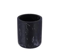 TENDANCE - Gobelet Polyrésine 210ml - Marbre Noir - Salle de Bain - Accessoire Salle de Bain à Poser