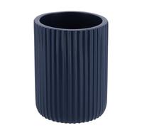 TENDANCE - Gobelet Strié Arrondi Polyrésine 230ml - Bleu Marine - Salle de Bain - Accessoire Salle de Bain à Poser