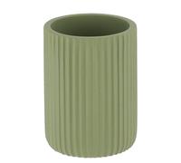 TENDANCE - Gobelet Strié Arrondi Polyrésine 230ml - Kaki - Salle de Bain - Accessoire Salle de Bain à Poser