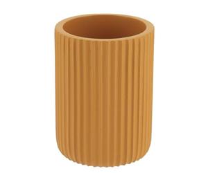 TENDANCE - Gobelet Strié Arrondi Polyrésine 230ml - Moutarde - Salle de Bain - Accessoire Salle de Bain à Poser