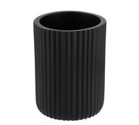 TENDANCE Gobelet et Porte Brosse à Dents en résine striée Noir Mat