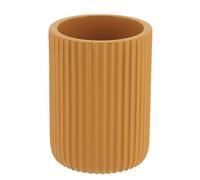 TENDANCE Gobelet et Porte Brosse à Dents en résine striée Jaune Moutarde