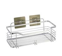 Tendance - Grand Panier Rectangulaire Acier Inoxydable sur Cartes Adhésives 3 m - Chrome - Salle de Bain - Accessoire Utilitaire