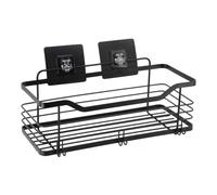 Tendance - Grand Panier Rectangulaire Métal Peint sur Cartes Adhésives 3 m - Noir Mat - Salle de Bain - Accessoire Utilitaire