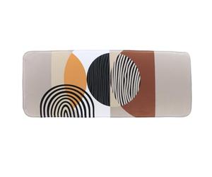 TENDANCE Grand Tapis de Salle de Bain en Microfibre 45 x 120 cm déco Trendy Jaune et Terracotta