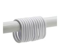 Tendance Lot de 12 Anneaux de Rideau PVC Polystyrène/Polypropylène Blanc 6 x 4 x 30 cm