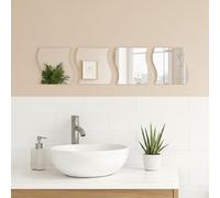 TENDANCE Lot de 4 Petits miroirs décoratifs en Forme de Stickers muraux, 7.12" L x 7" W x 0.08" H