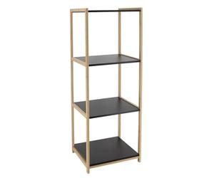 Tendance - Meuble Bambou 4 Etagères MDF Noir - Bambou/Noir - Salle de Bain - Petit Mobilier