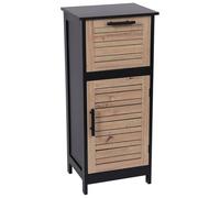 TENDANCE Meuble de Rangement 1 Tiroir et 1 Porte avec étagère H 83 cm- Noir