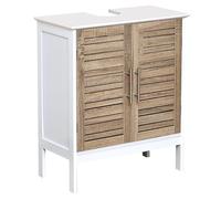 Tendance Meuble Dessous de lavabo ou Evier - 2 Portes et 1 étagère - Aspect Chêne vieilli