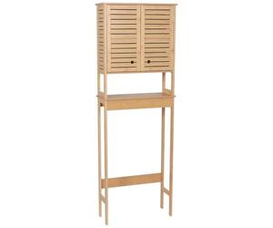 Tendance - Meuble Dessus WC Bambou/MDF 2 Portes et Etagère - Trinidad - Salle de Bain - Meubles Salle de Bain