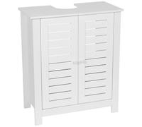 TENDANCE Meuble sous lavabo 2 Portes et 1 Etagère intérieure H 70 cm - Blanc