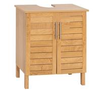 TENDANCE Meuble sous Lavabo Style Colonial 2 Portes Aspect Teck