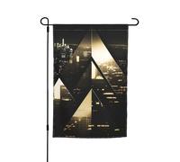 Tendance Moderne Noir Blanc Or Triangles Imprimés Jardin Cour Vacances Fête Mariage Extérieur Décor Maison Porche Ferme Saisonnier Extérieur Drapeau