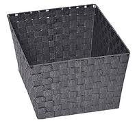 TENDANCE Panier de Rangement Panière de Dressing tressée Gris L 36 x P 46 x H 24 cm