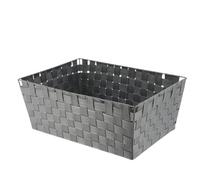 Panier de rangement Panière de dressing tressée Gris L 32.5 x P 45 x H 18 cm - TENDANCE