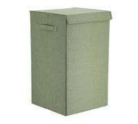 Tendance - Panière à Linge Pliable Tissu Polyester/MDF - Vert - Salle de Bain - Panières à Linge
