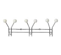 Tendance - Patere metal 3 crochets a fixer decoration resine blanche - chrome blanc