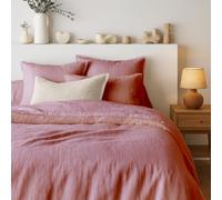 Tendance Perso - Parure de Couette 100% Pur Lin lavé Vieux Rose - Housse de Couette 260x240 cm + 2 Taies 63x63 cm - Lin Lavé Haut de Gamme, Confort Toutes Saisons