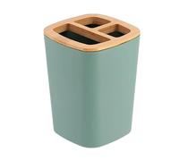 Tendance - Porte Brosse à Dents Rubber + ABS et Bambou - Vert Sauge - Salle de Bain - Accessoire Salle de Bain à Poser