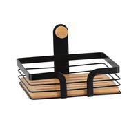 Tendance - Porte savon a accrocher sur structure metal bambou - noir mat