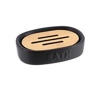 Tendance - Porte Savon Dolomite Bath - Noir/Bambou