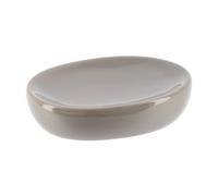 Tendance Porte-Savon Ovale en Dolomite Taupe, 12,5 x 9,5 x 3 cm
