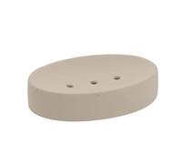 Tendance - Porte savon en gres effet rubber - beige