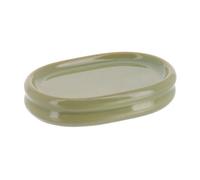 Tendance - Porte savon en gres facon 70 s - vert olive
