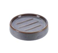 TENDANCE - Porte Savon en gres Rond - Gris