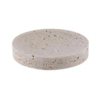 TENDANCE - Porte Savon en Polyrésine Façon Travertin - Naturel - Salle de Bain - Accessoire Salle de Bain à Poser