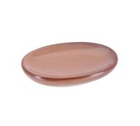TENDANCE - Porte Savon Grès Laqué - Ambré - Salle de Bain - Accessoire Salle de Bain à Poser