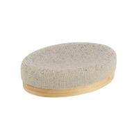TENDANCE - Porte Savon Ovale Polyrésine Effet Maille et Bambou - Naturel - Salle de Bain - Accessoire Salle de Bain à Poser