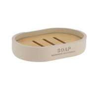 TENDANCE - Porte Savon polyresine - Beige/Bambou