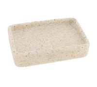 TENDANCE - Porte Savon Polyrésine Rectangulaire Effet Sable - Naturel - Salle de Bain - Accessoire Salle de Bain à Poser