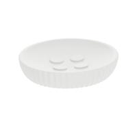 Porte-Savon en résine striée Blanc Mat - TENDANCE