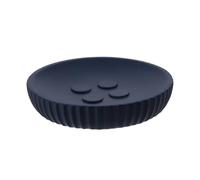 TENDANCE Porte-Savon en résine striée Bleu Marine Mat